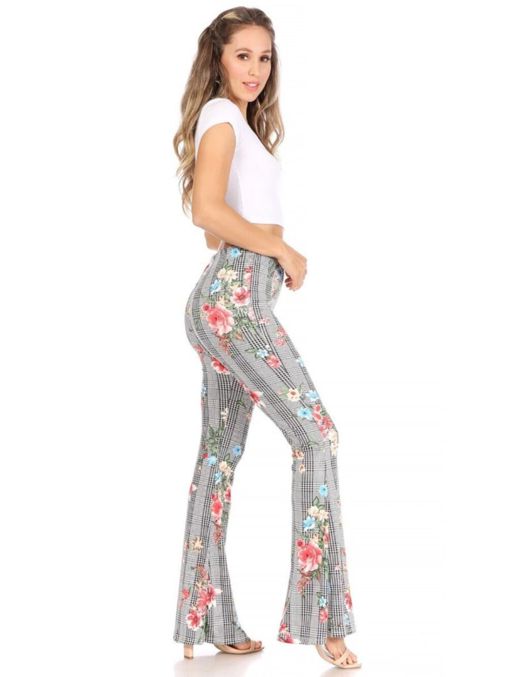 Moa Collection Floral Fit & Flare Pull-On Pants NEW Stretch Boho S-L - Picture 3 of 6